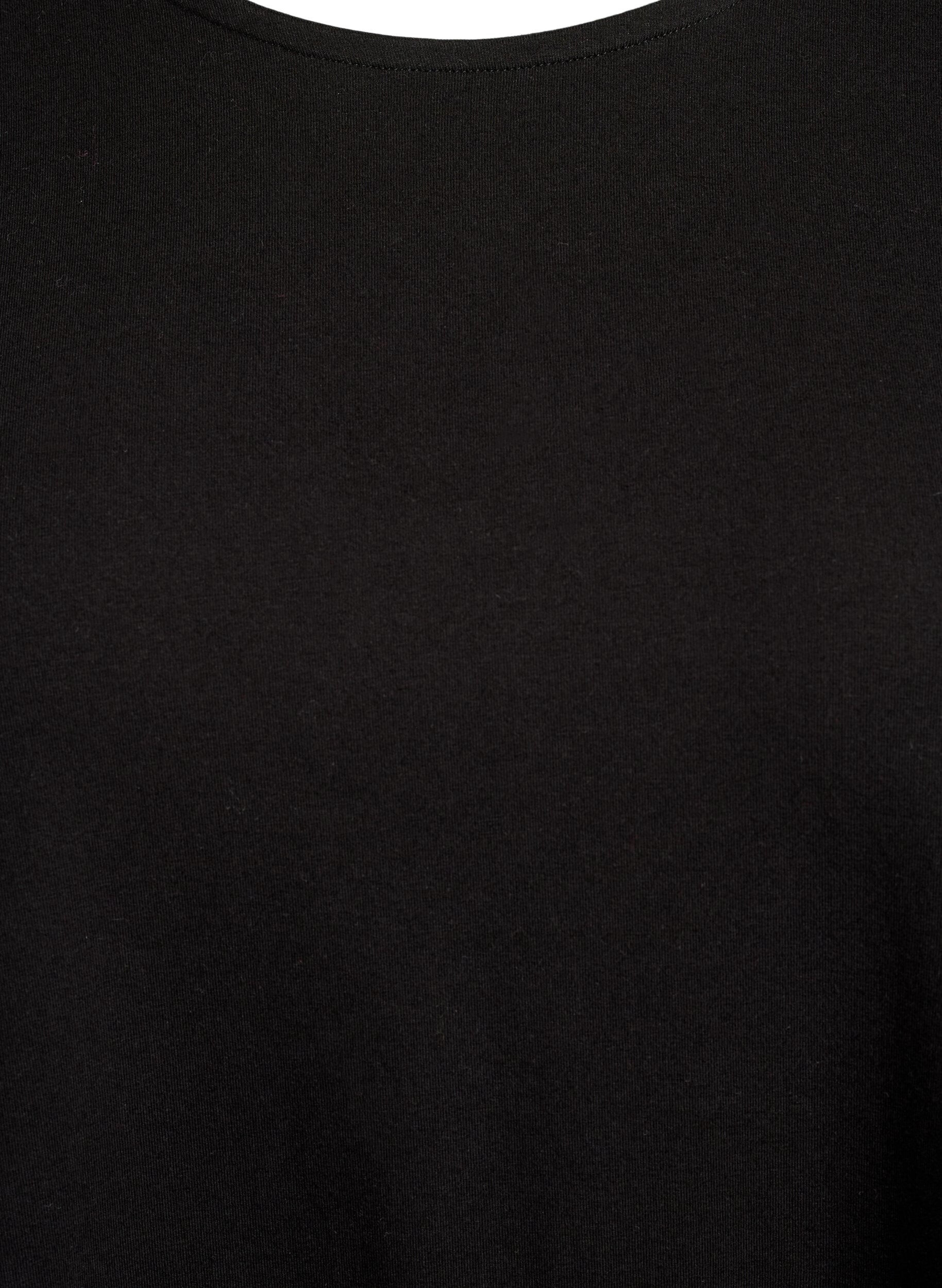 Zizzi Kurzes A-Linien-Kleid mit langen &Auml;rmeln, Black, Packshot image number 2