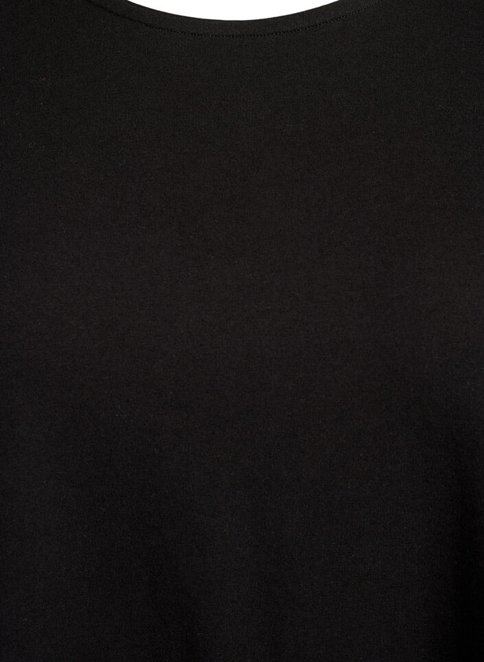 Kurzes A-Linien-Kleid mit langen Ärmeln, Black, Packshot image number 2