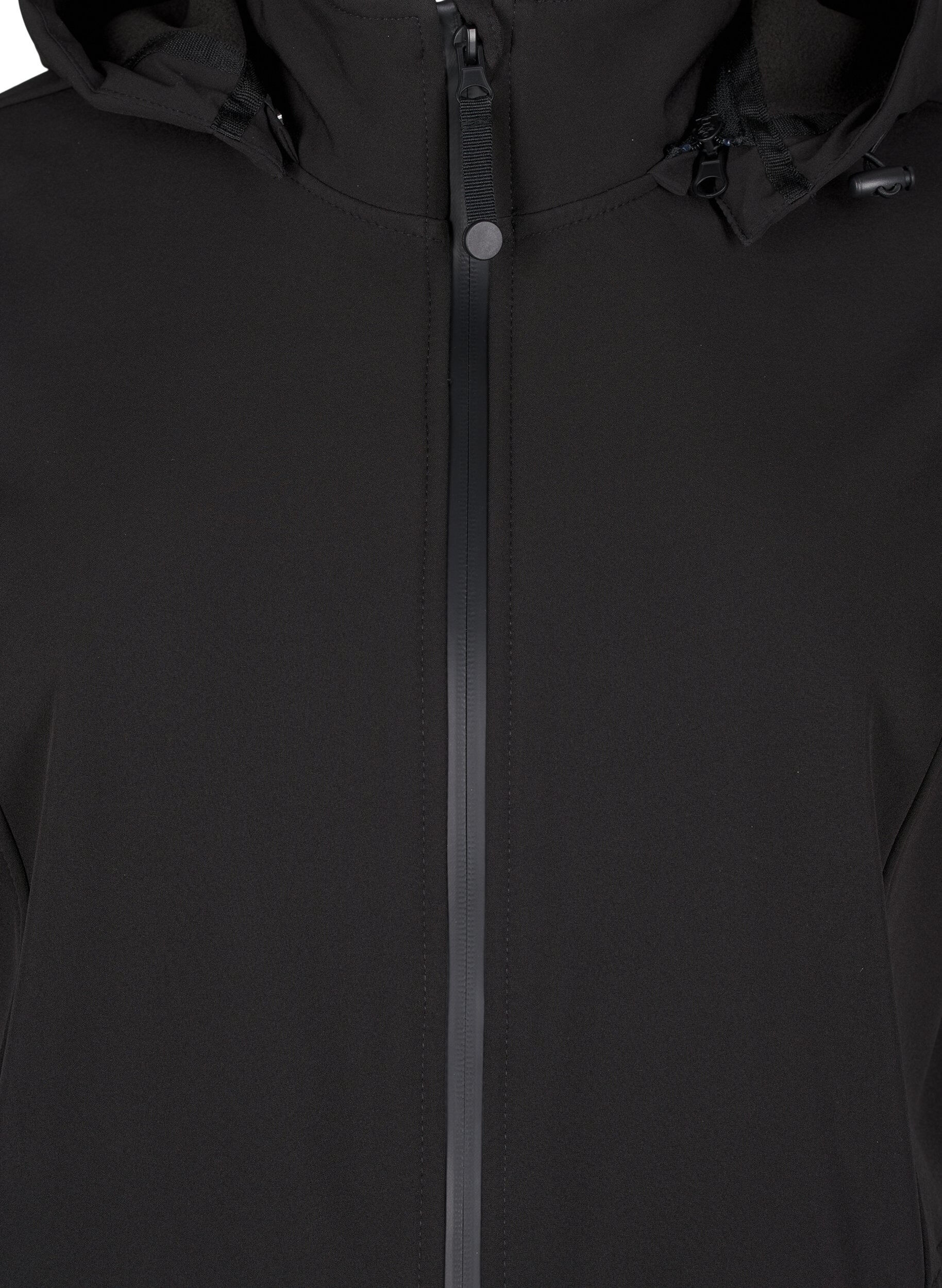 ZizziSoftshell-Jacke mit abnehmbarer Kapuze, Schwarz, Packshot image number 2