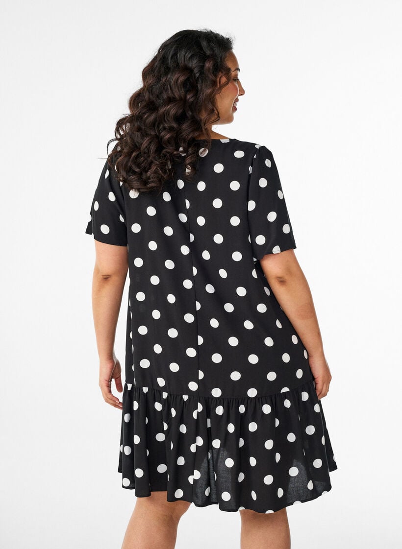 Kleid aus Viskose mit Schnittlinie, Schwarz, Model image number 2