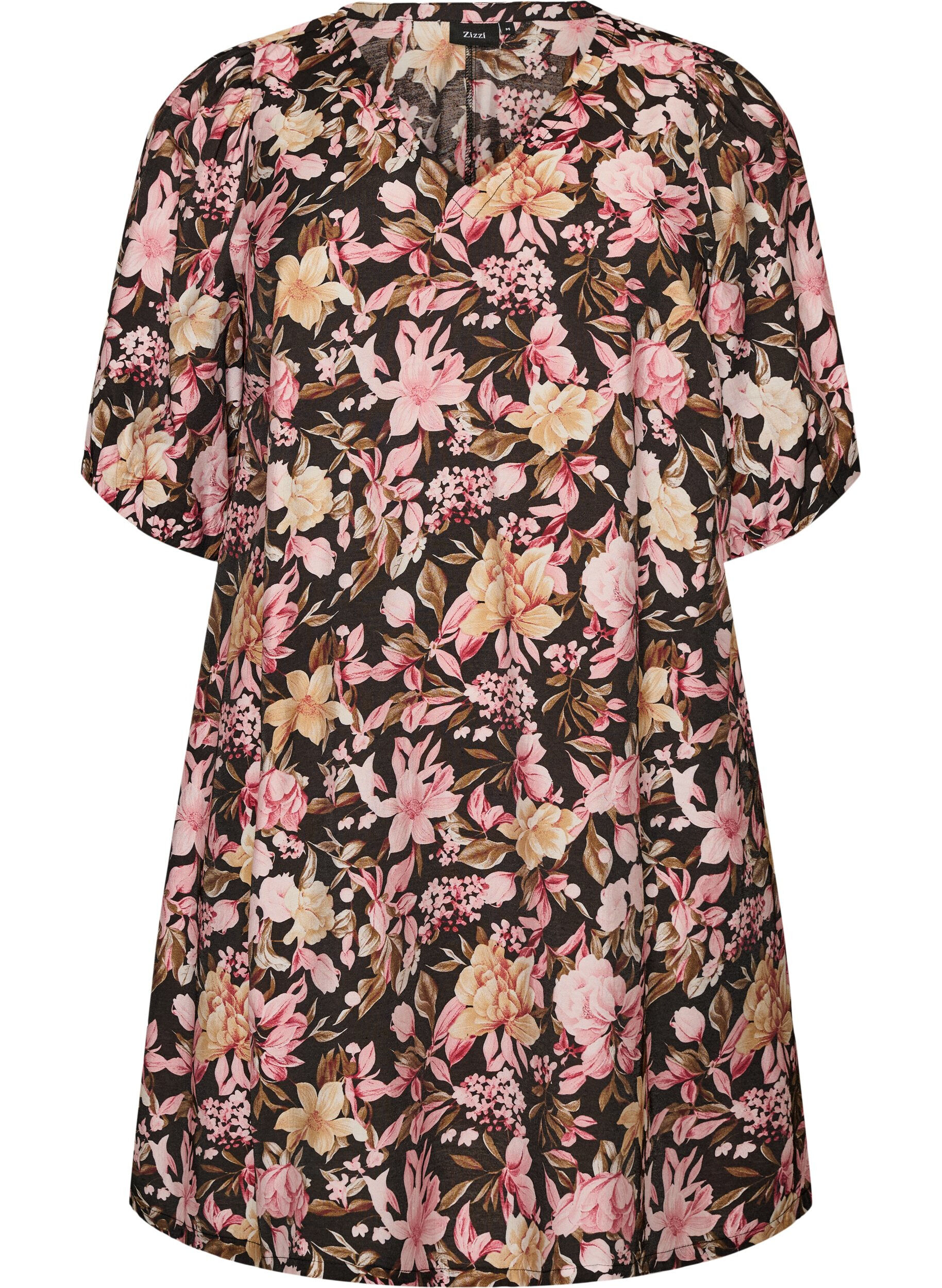 ZizziKurzes A-Linien-Kleid mit V-Ausschnitt, Rot, Packshot image number 0