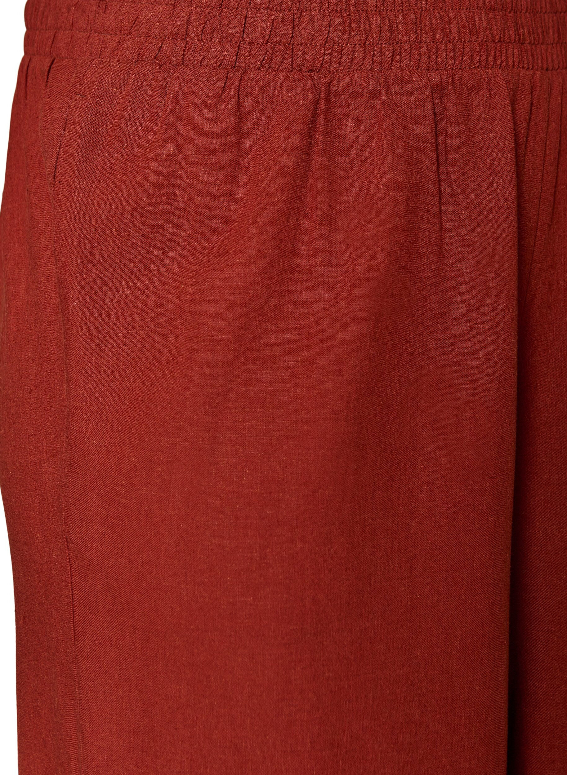 ZizziHose aus Leinen und Viskose mit weitem Bein, Rot, Packshot image number 2
