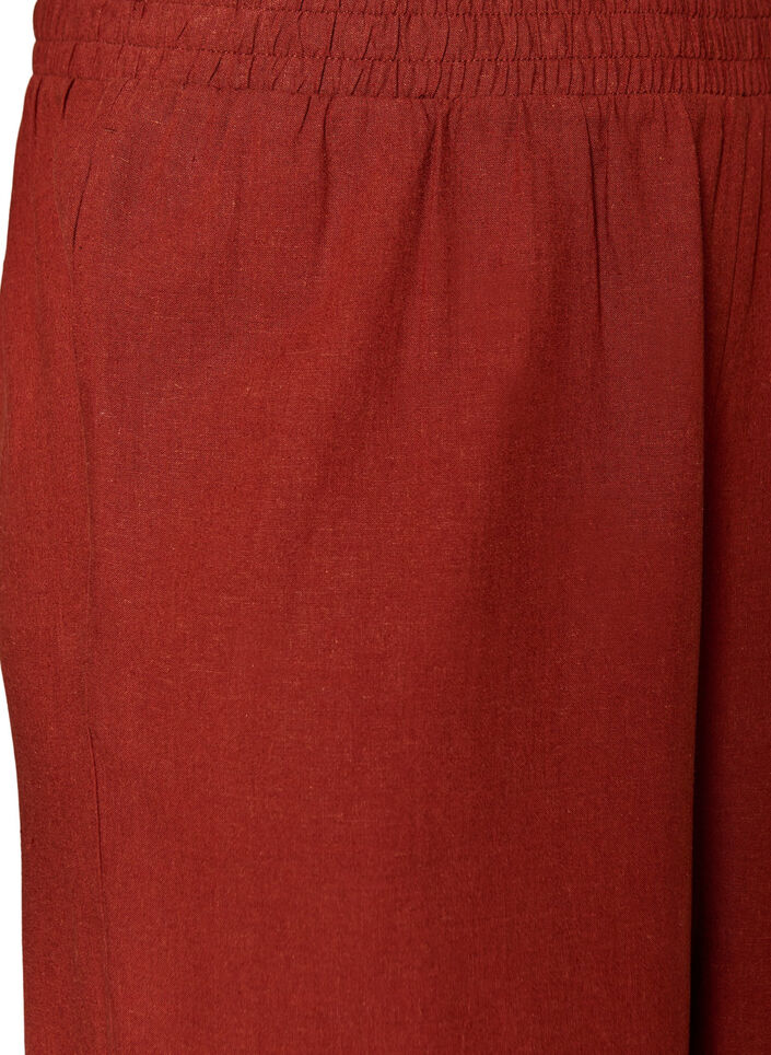 Hose aus Leinen und Viskose mit weitem Bein, Rot, Packshot image number 2