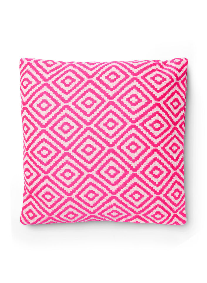 Kissenbezug mit Jacquard-Muster, Pink Comb, Packshot image number 0