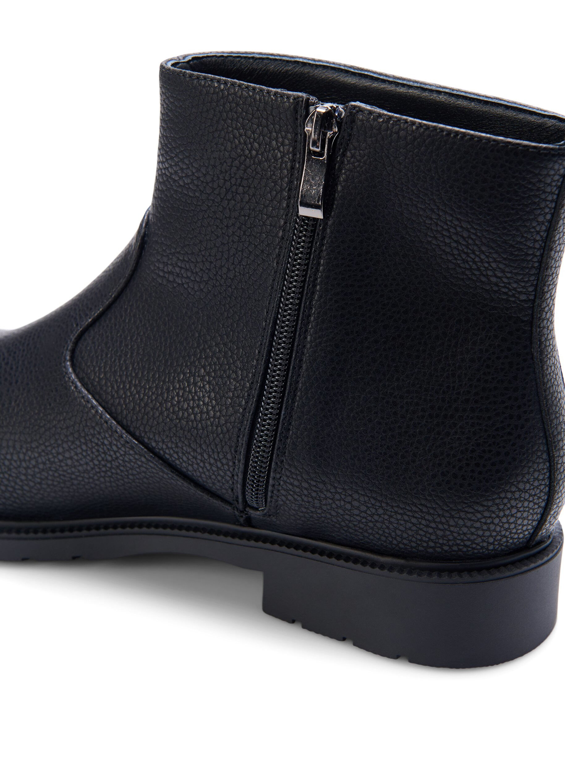 Zizzi Extra-Weite &ndash; Chelsea-Lederstiefel, Black, Packshot image number 3