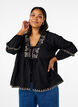 Bluse mit offener Vorderseite und aufwendigen Stickereien, Schwarz, Model image number 0