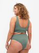 Bikini-Hose mit Krepp-Struktur, Grün, Model image number 1