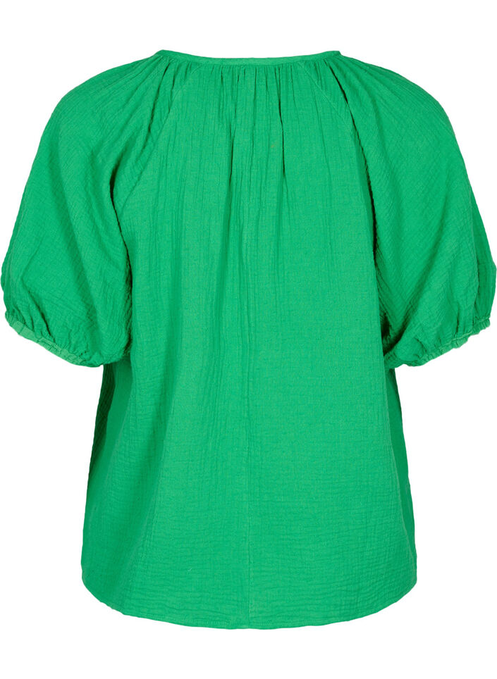 Baumwollbluse mit 1/2 &Auml;rmeln, Bright Green, Packshot image number 1