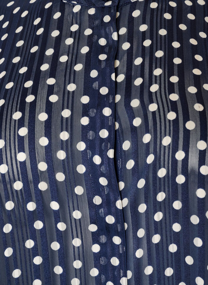 Gemusterte Bluse mit Stehkragen und 3/4-&Auml;rmeln, Blau, Packshot image number 2