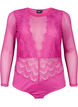 Bodystocking mit Spitze und Mesh, Fuchsia Red, Packshot image number 0