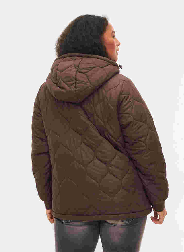 	 Gesteppter Thermo-Anorak mit Kapuze, Black Coffee, Model image number 1