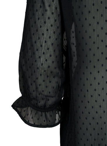 FLASH - Bluse mit 3/4-Ärmel mit Strukturmuster, Black, Packshot image number 3