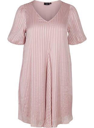 Kurzes Kleid aus Viskose mit V-Ausschnitt, Deauville Mauve, Packshot image number 0