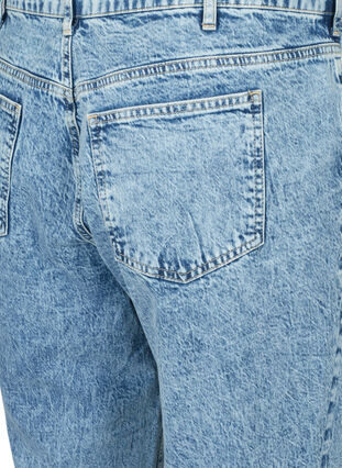 Mille Mom Fit Jeans mit Blumen, Blue denim, Packshot image number 3