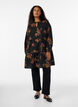 Gebl&uuml;mtes Kleid mit Bindeverschluss, Schwarz, Model image number 1