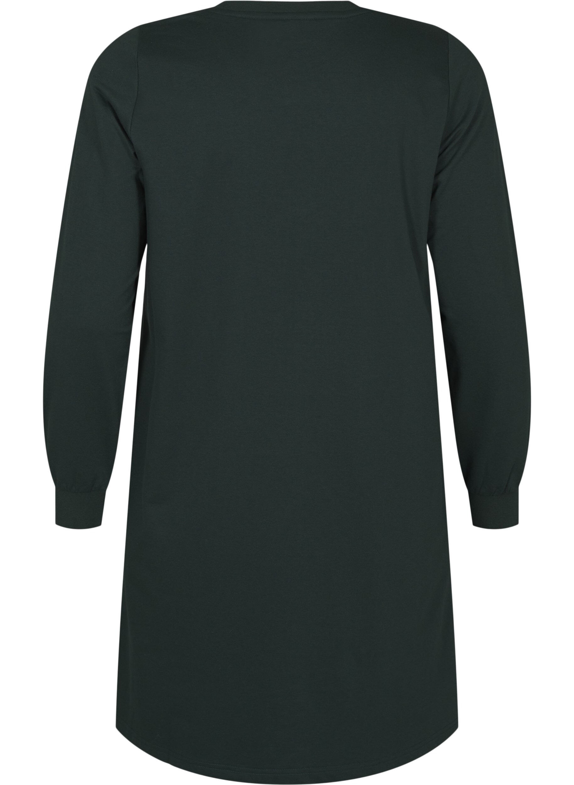 Zizzi Kurzes Sweatkleid mit Spitzendetail, Scarab, Packshot image number 1