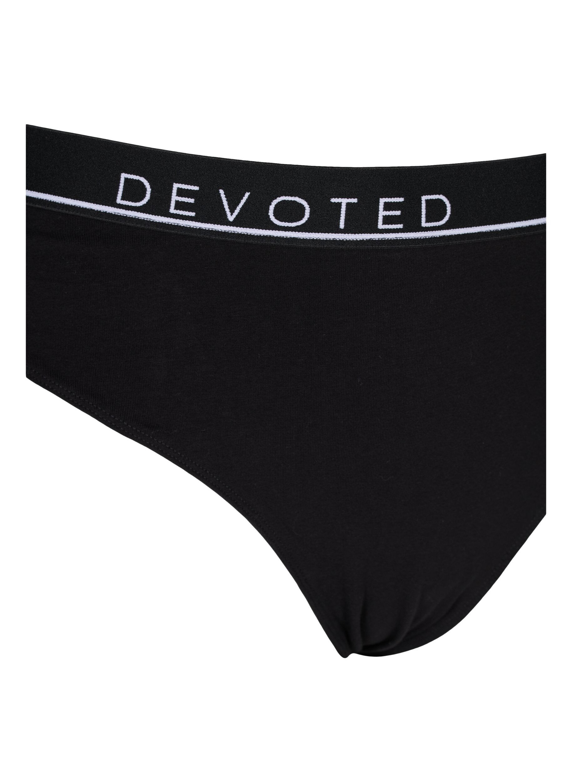 Zizzi Baumwoll-G-String mit regul&auml;rer Taille, Schwarz, Packshot image number 2