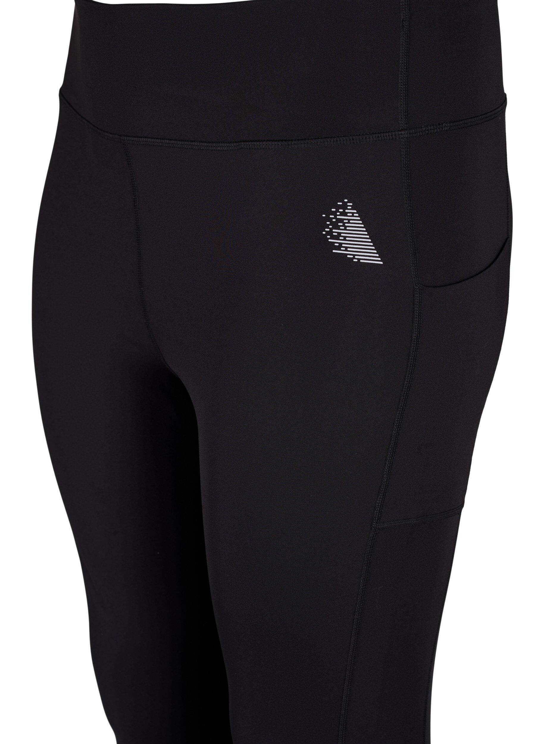 Zizzi CORE, POCKET TIGHTS - Trainingstights mit Mesh, Black, Packshot image number 2