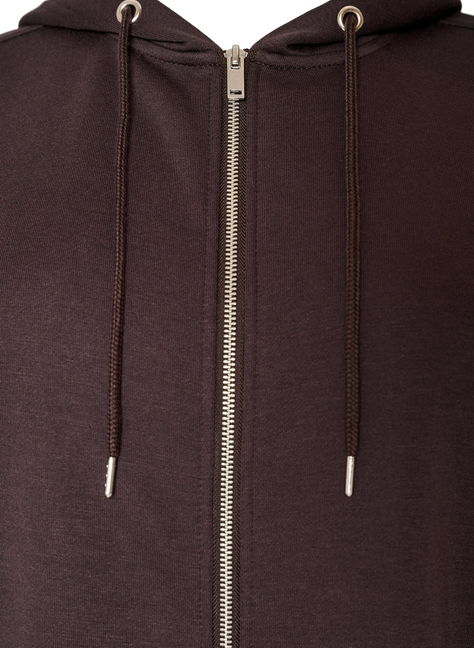 ZizziLanger Hoodie mit Rei&szlig;verschluss und Taschen, Braun, Packshot image number 2