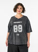 Oversized T-Shirt aus Bio-Baumwolle mit College-Print, Schwarz, Model image number 0