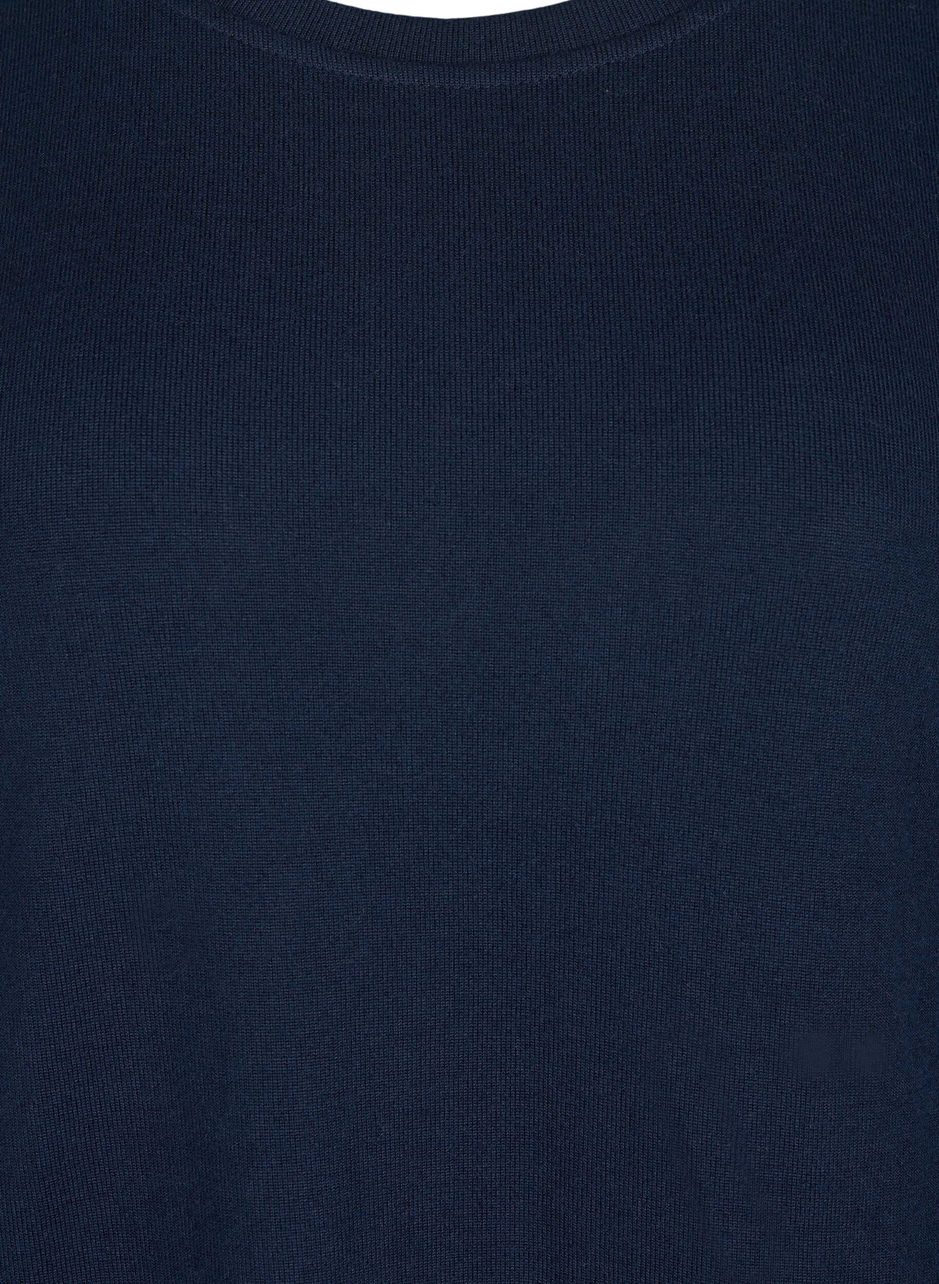 Zizzi Langarm Bluse mit Knopfdetails, Night Sky, Packshot image number 2