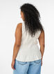 &Auml;rmelloses Top aus Baumwolle und Leinen mit Smock, Vanille, Model image number 2