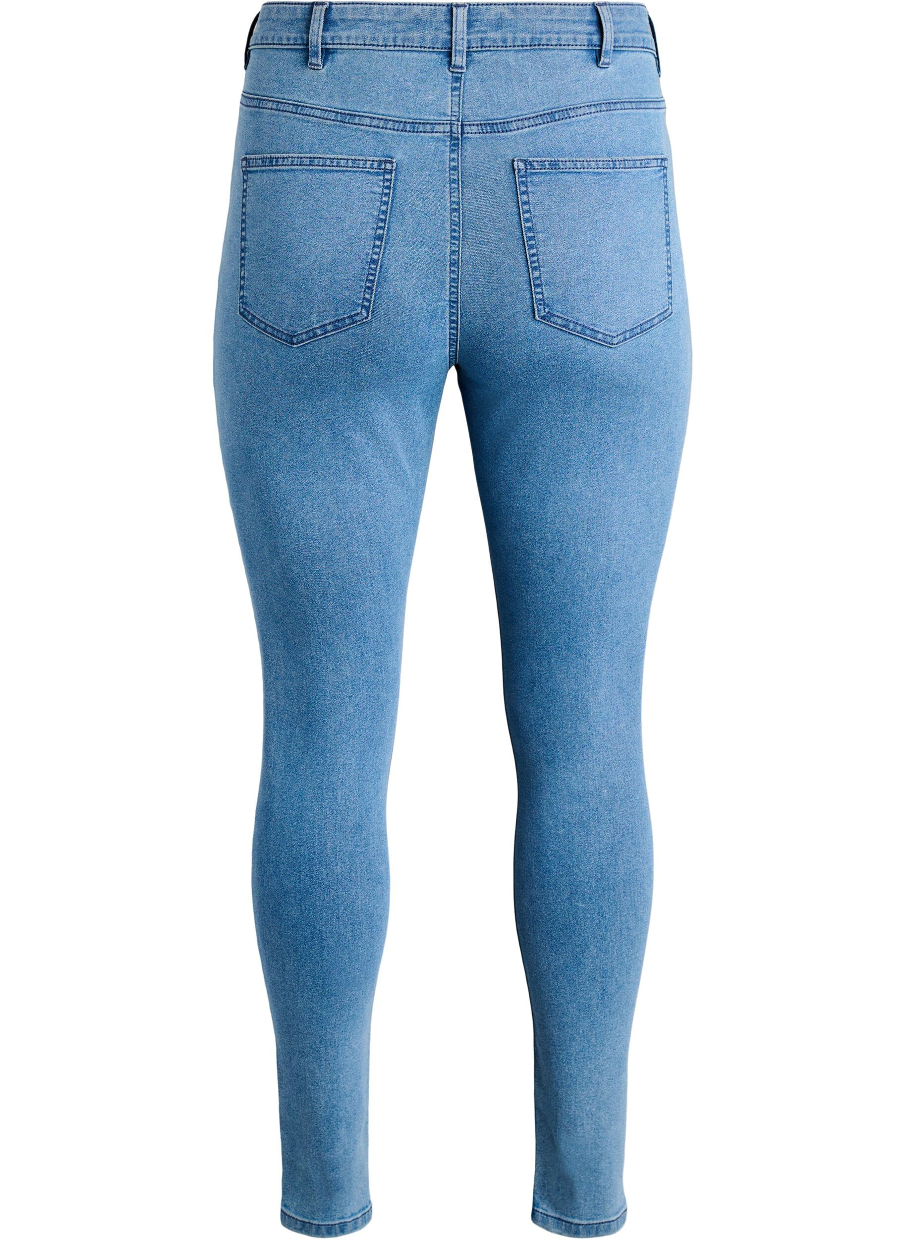 ZizziAmy Super Slim Fit Jeans mit hoher Taille, Blau, Packshot image number 1