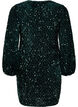 Paillettenkleid mit V-Ausschnitt und Karomuster, Rain Forest Sequins, Packshot image number 1