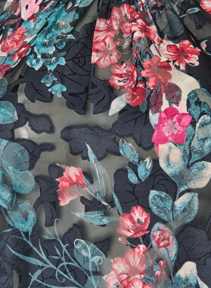 Gebl&uuml;mte Bluse mit Webstruktur, Schwarz, Packshot image number 2