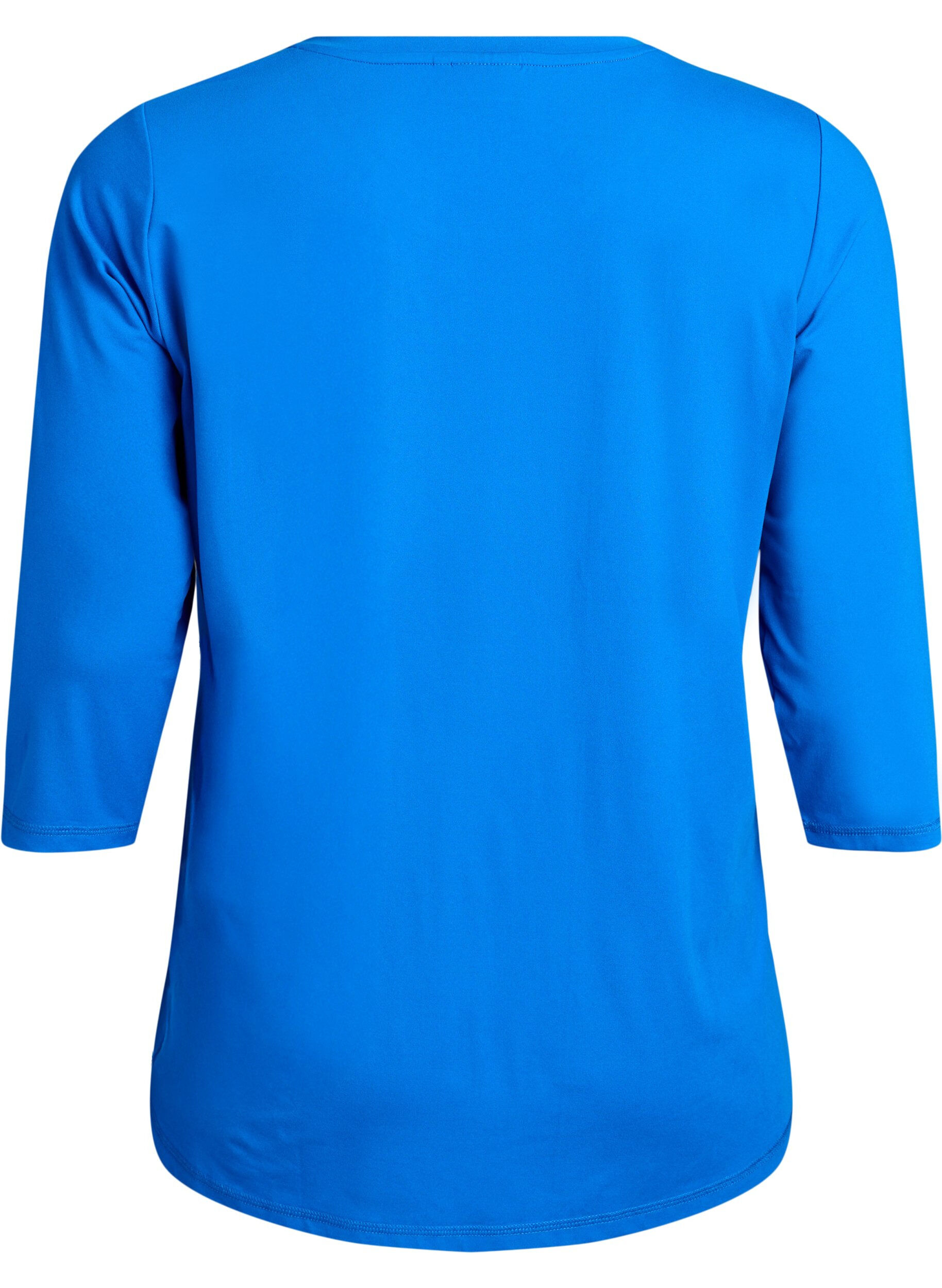 Zizzi Trainingsshirt mit 3/4-&Auml;rmeln, Blau, Packshot image number 1