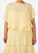 Maxikleid mit R&uuml;schen-Volants und abnehmbarem Cape, Gelb, Model image number 2
