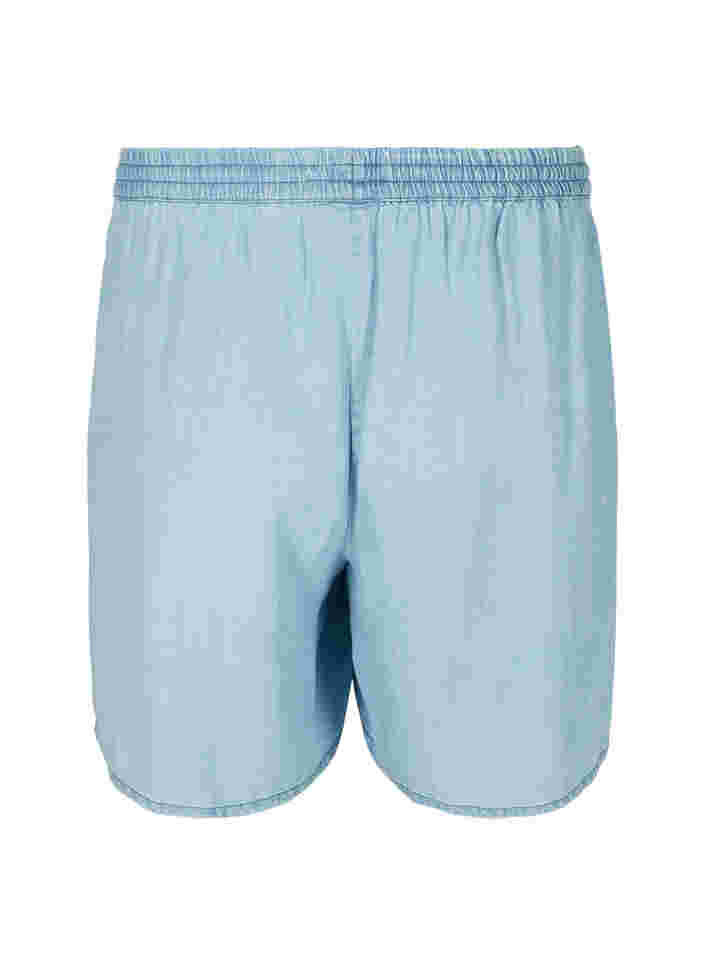 Shorts mit lockerer Passform, Bindeschnüren und Taschen, Light blue denim, Packshot image number 1