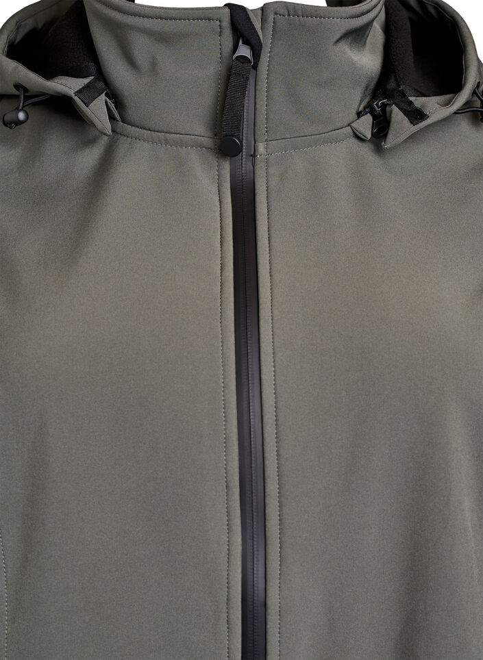 Softshelljacke aus kurzem Schnitt mit abnehmbarer Kapuze, Grau, Packshot image number 2
