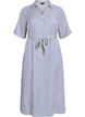 Kn&ouml;chellanges Hemdblusenkleid mit Bindeg&uuml;rtel und Streifen, Blau, Packshot image number 0