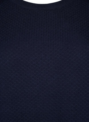 Pullover aus Bio-Baumwolle mit Strukturmuster, Navy Blazer, Packshot image number 2
