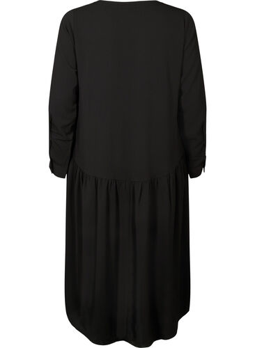 Midi-Kleid mit langen Ärmeln, Black, Packshot image number 1