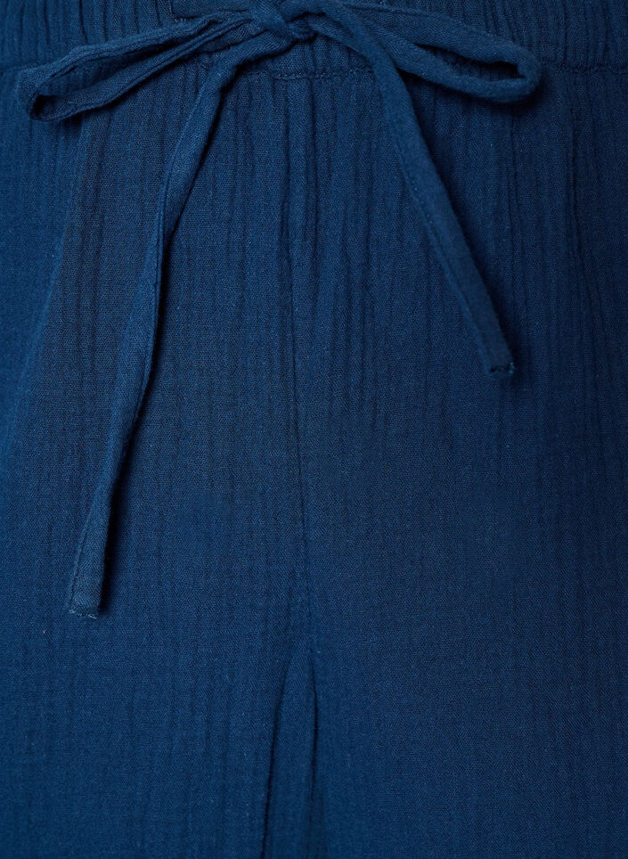 Lockere Pyjamahose aus Baumwoll-Musselin, Blau, Packshot image number 2