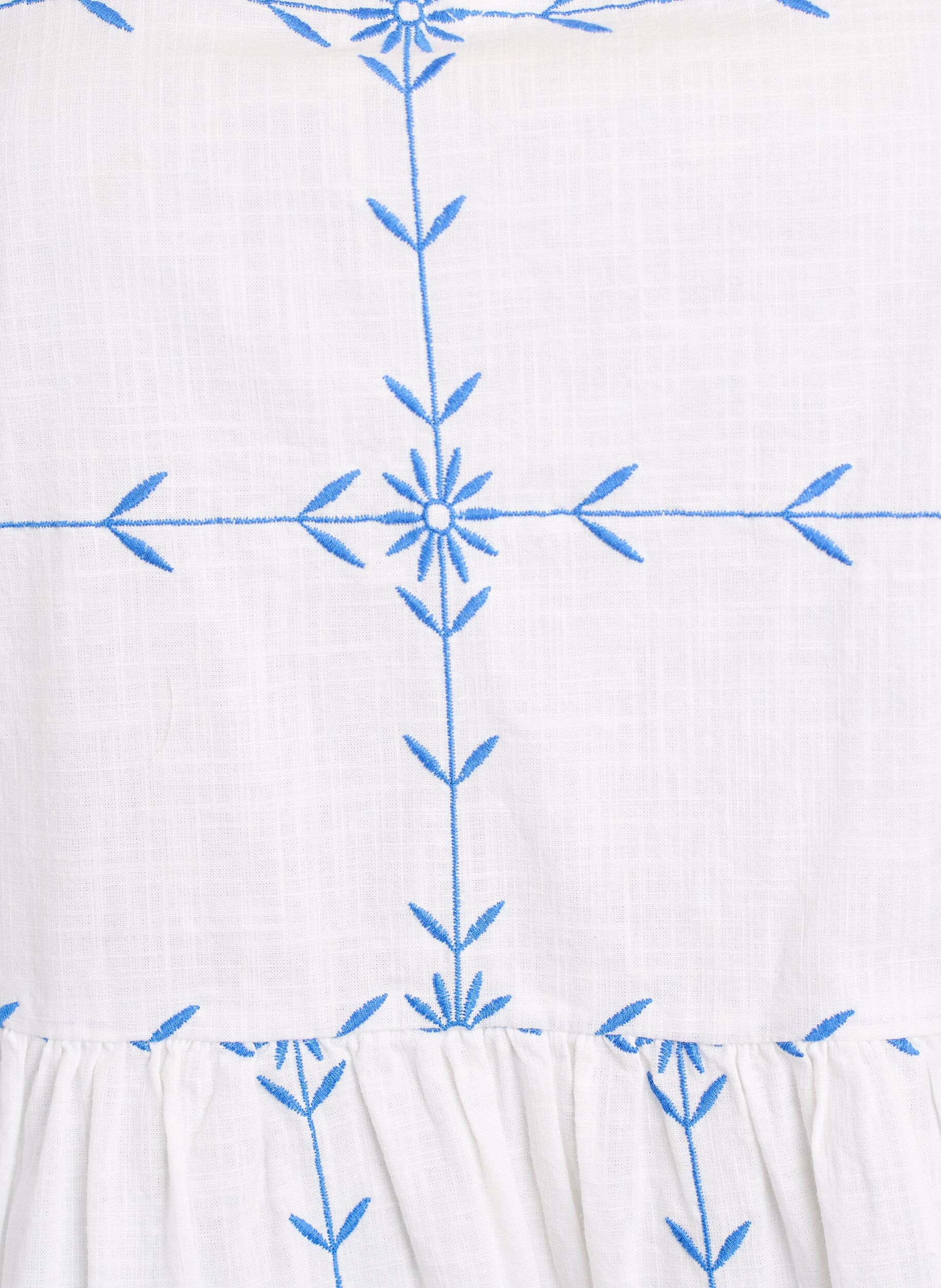 Zizzi Kurze Bluse mit V-Ausschnitt und Stickerei, Wei&szlig;, Packshot image number 2