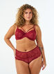 Schrittfreier Hipster-String mit Spitze und hoher Taille, Rot, Model image number 0
