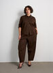 Barrel-Jeans mit hoher Taille und elastischem Bund, Braun, Model image number 0