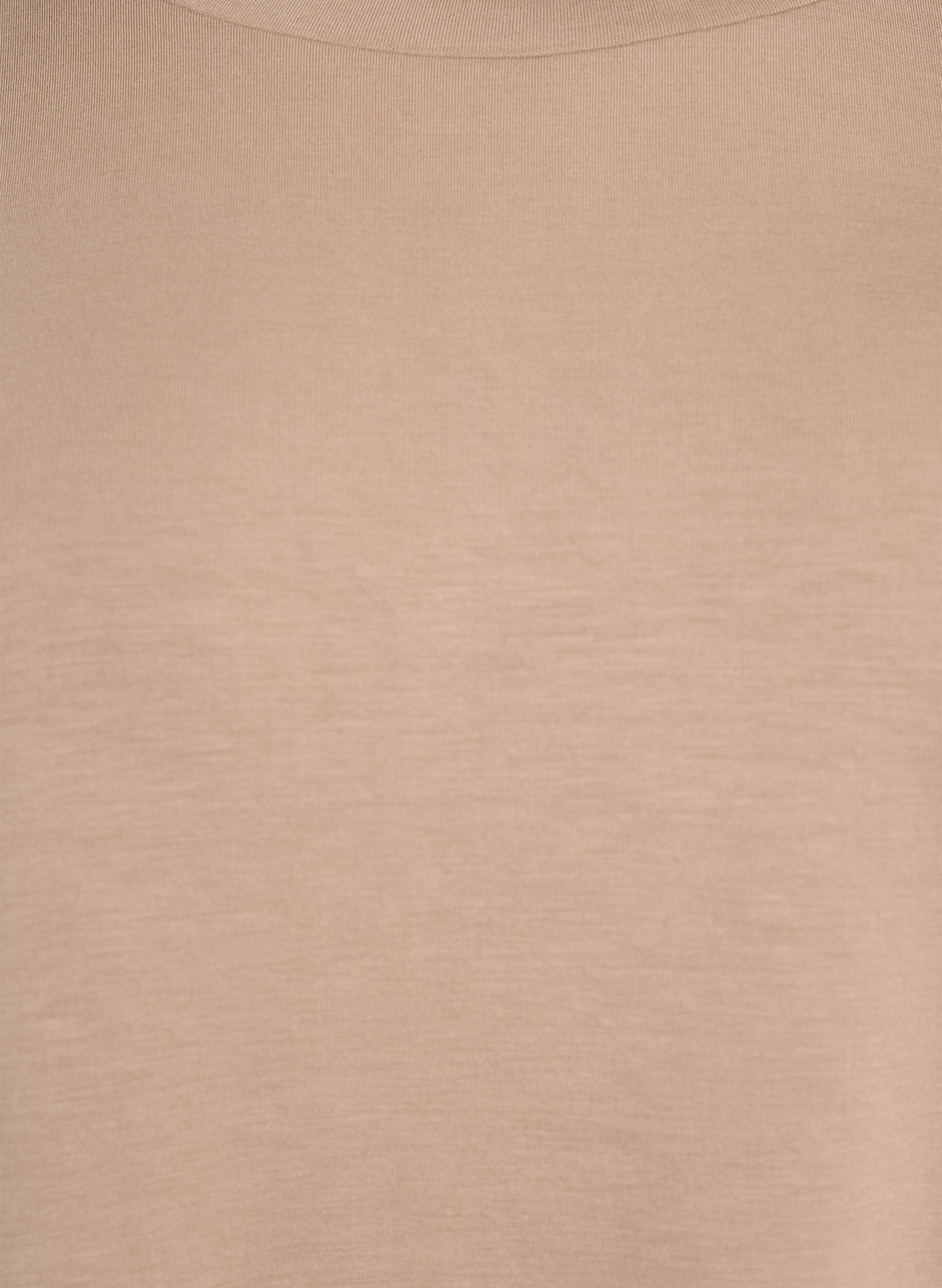 Zizzi Lockeres T-Shirt mit Halbarm, Beige, Packshot image number 2