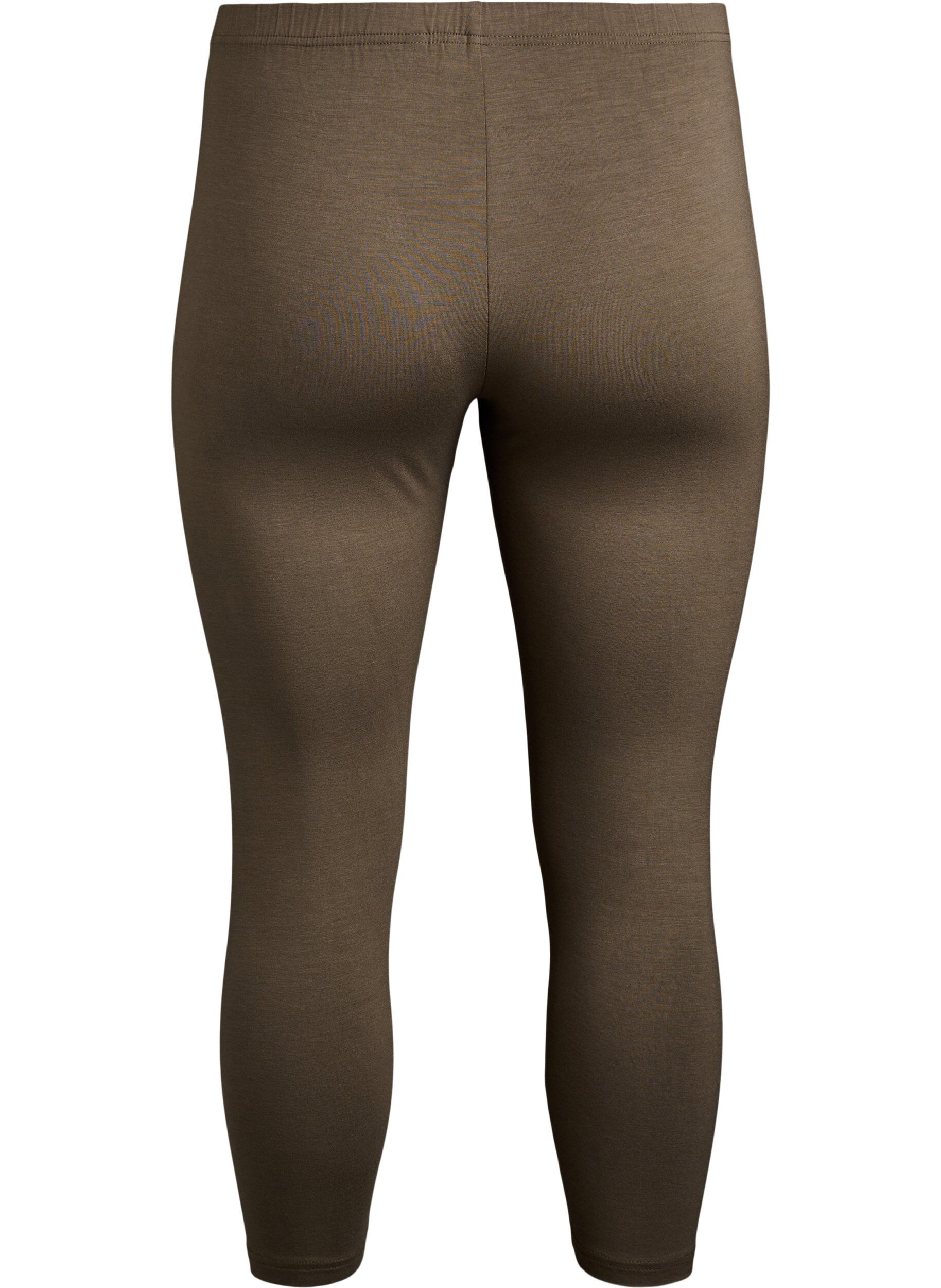 Zizzi Basic 3/4 Leggings aus Viskose, Gr&uuml;n, Packshot image number 1
