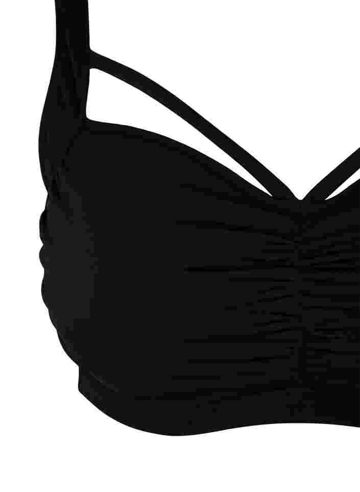 Bikini-BH mit Raffungen und Zierbändern, Black, Packshot image number 2