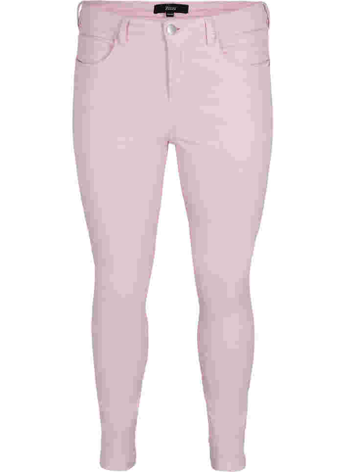 Super Slim Amy Jeans mit hoher Taille, Chalk Pink, Packshot image number 0