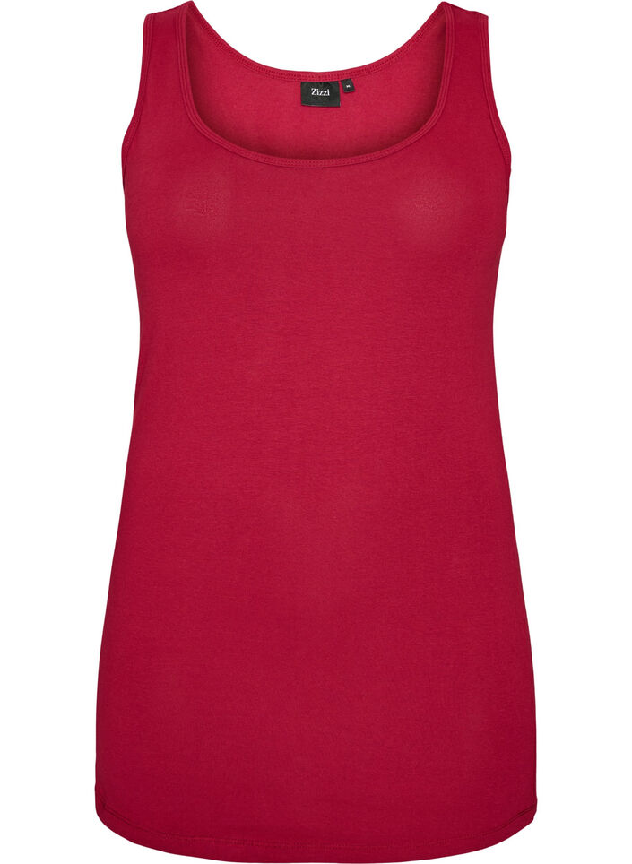 Einfarbiges Basic Top aus Baumwolle, Rot, Packshot image number 0