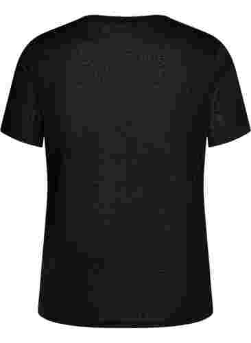 T-Shirt mit Nieten und Rundhalsausschnitt, Black, Packshot image number 1