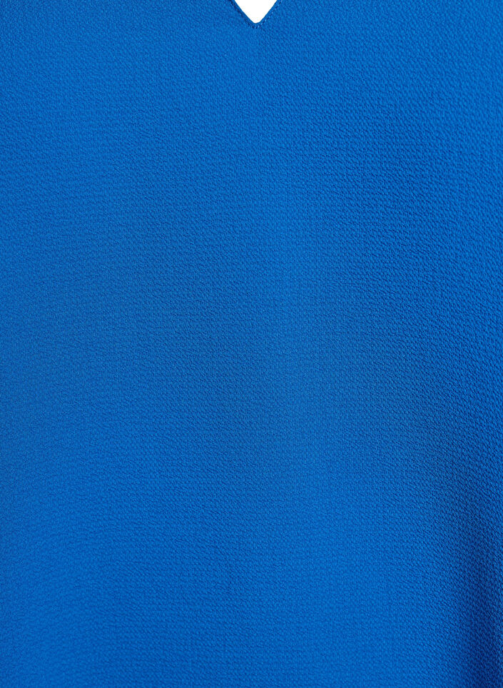 Kurzärmlige Bluse mit V-Ausschnitt, Blau, Packshot image number 2