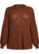 Strickbluse mit Fransen am Rücken, Braun, Packshot image number 0