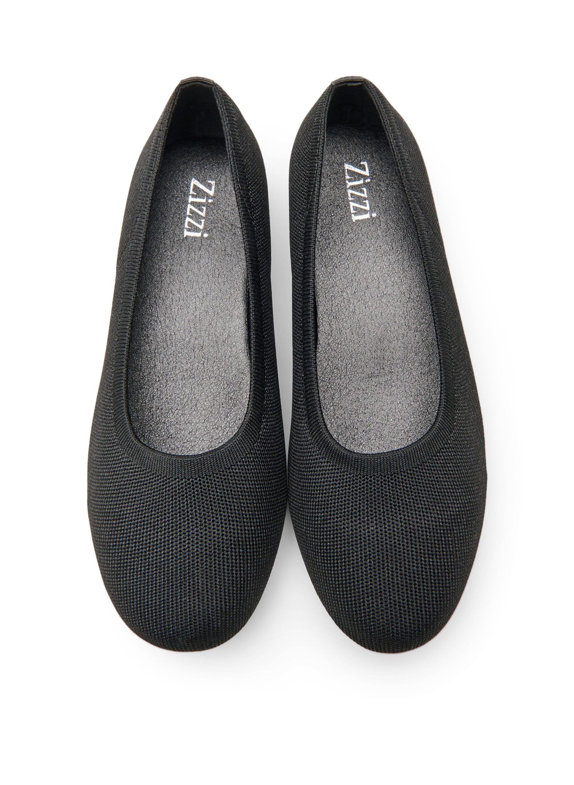 Zizzi Ballerinas aus fein strukturiertem Stoff, Schwarz, Packshot image number 2