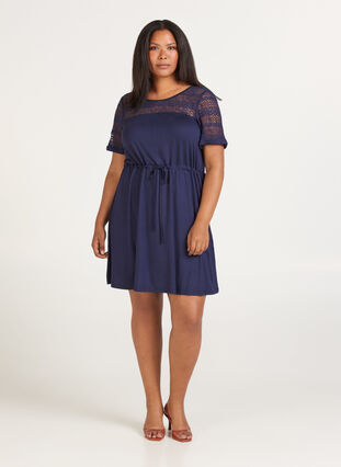 Kleid mit kurzen Ärmeln, Mood Indigo, Model image number 2